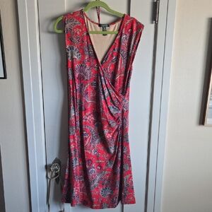 Ralph Lauren Red and Blue Paisley Midi Dress